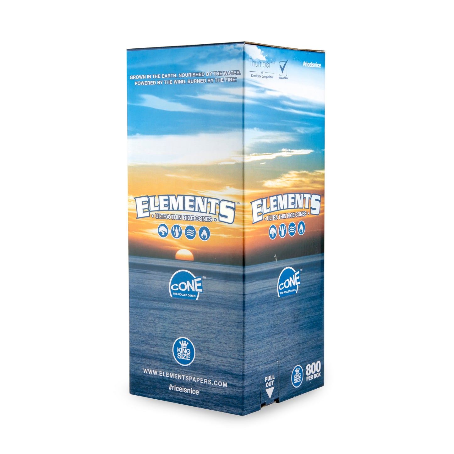 Elements Rice Paper Cones - King Size - 800pc - White
