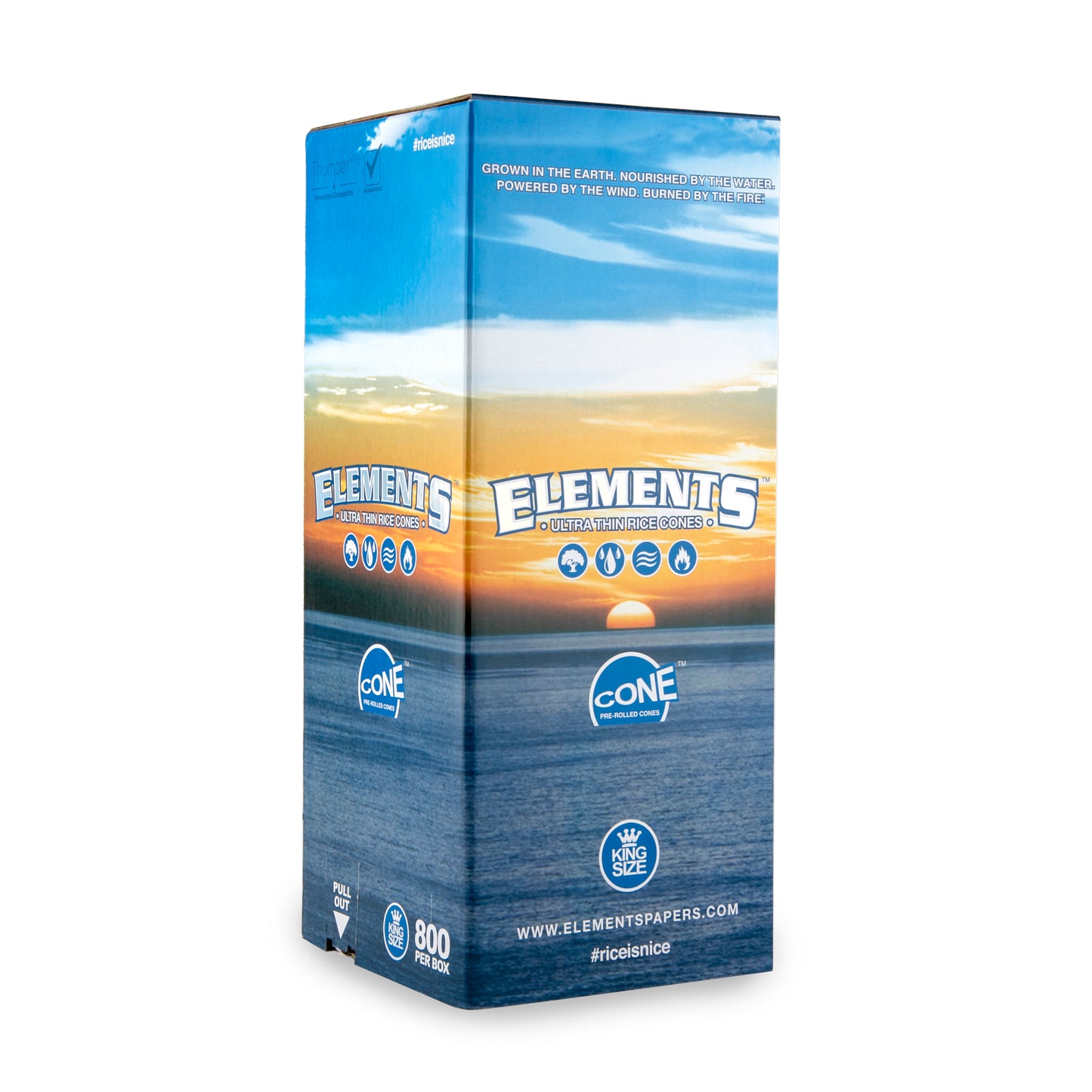 Elements Rice Paper Cones - King Size - 800pc - White