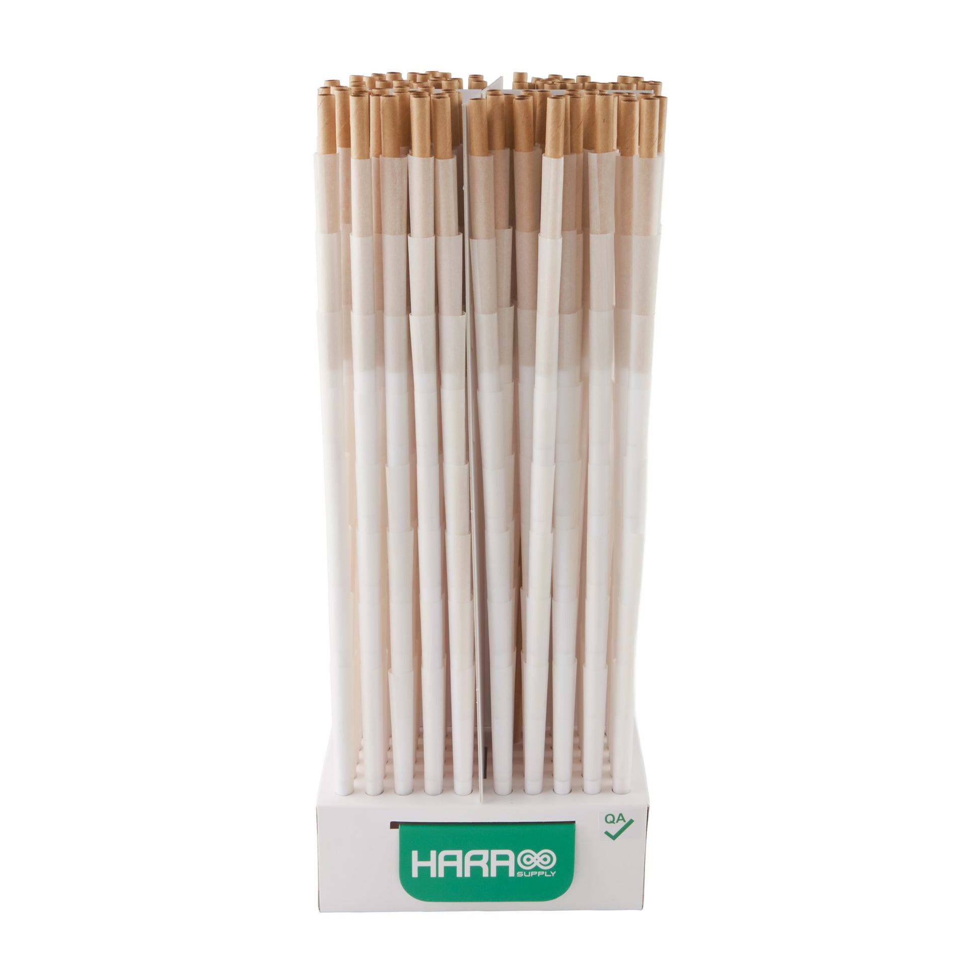 Bulk 800 pack of HARA slim size pre-rolled cones  on a white background