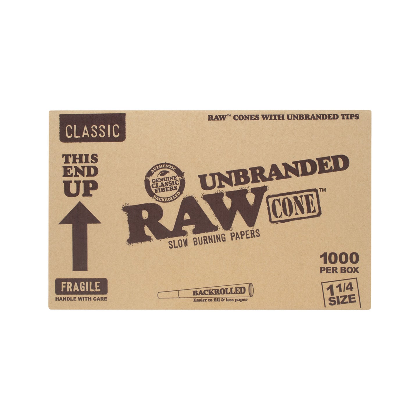 raw unbranded 1 1 4 size backrolled cones bulk 1000ct