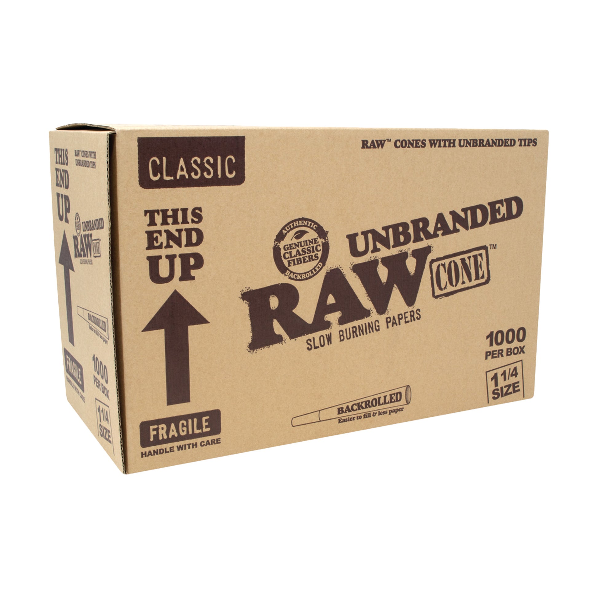 raw unbranded 1 1 4 size backrolled cones bulk 1000ct