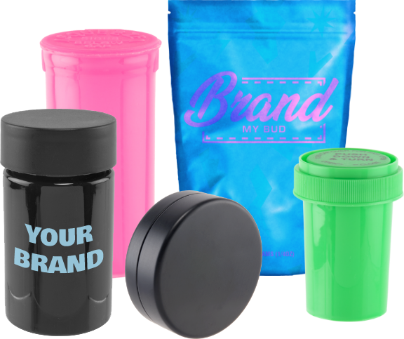 cannabis tube and mylar bag packaging