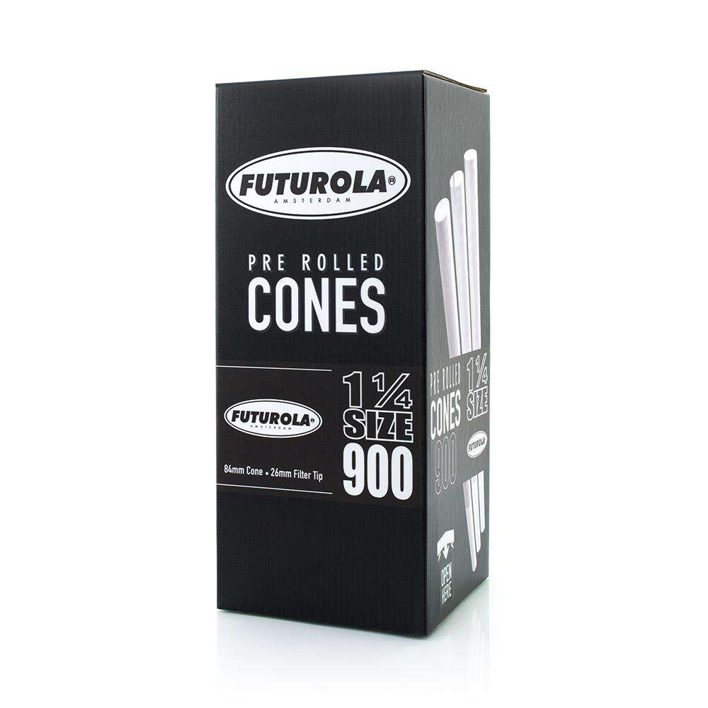Futurola Paper Cones - 1 1/4 - 900pc - Branded Tip - White