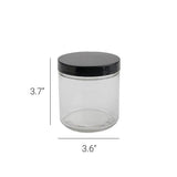 16oz Glass Jar -  Black Cap - 12ct