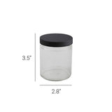 9oz Glass Jar -  Black Cap - 12ct