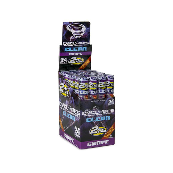 Cyclone Clear Wraps - Grape - 24ct