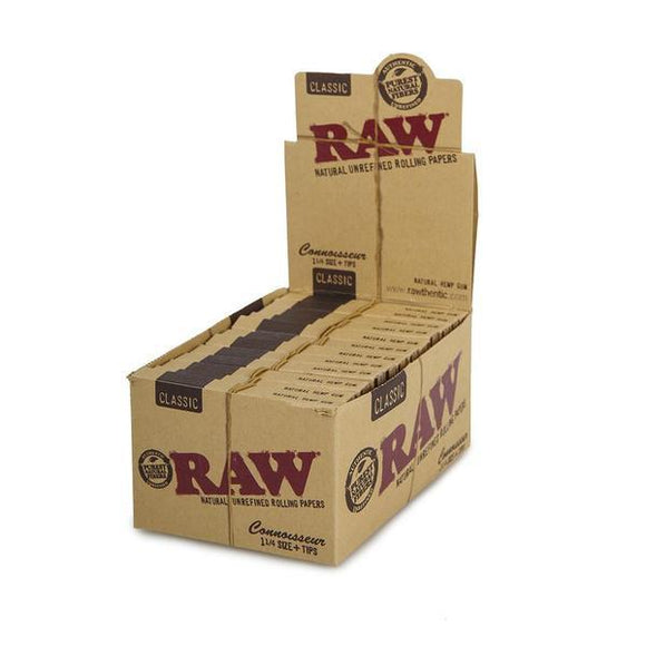 Raw Classic Connoisseur 1 1/4 Size + Tips - 24Ct