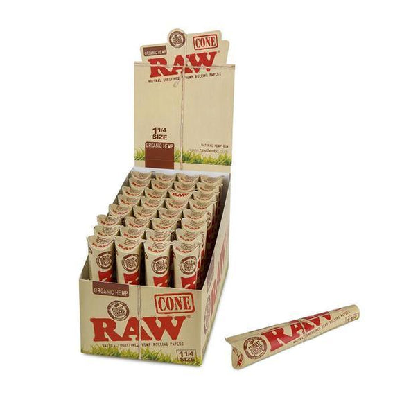 RAW Organic Hemp 1 1/4 Cones - 6pk - 32ct