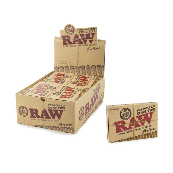 RAW Pre Rolled Cone Tips - Perfecto - 20ct