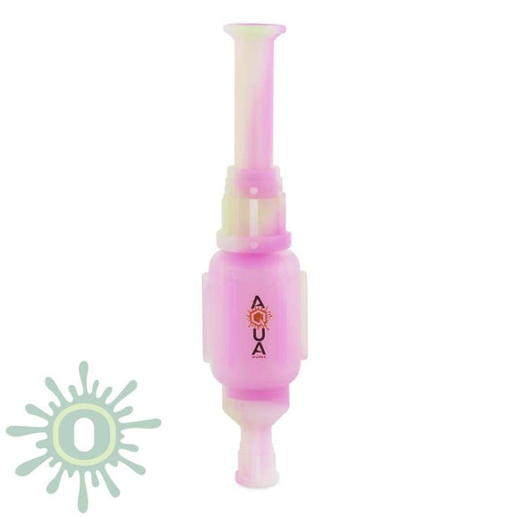 Aqua Silicone Nectar Collector - Glow Pink / Green White Smoke Accessories