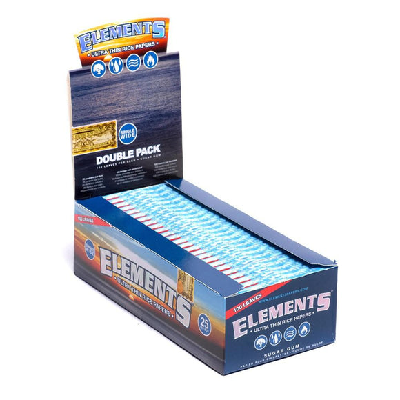 Elements Ultra Thin Rice Papers Single Wide Double Pack 25ct