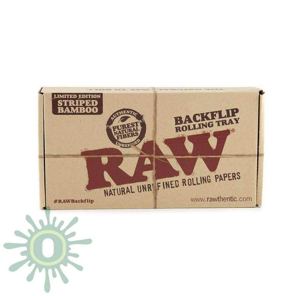 Raw Backflip Rolling Tray - Striped Bamboo Trays